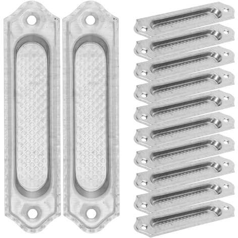 RUNROTOO 20 tiradores empotrados para cajones, de acero inoxidable cepillado, herrajes ocultos para puertas de armarios de cocina y cajones deslizantes, tamaño mediano.
