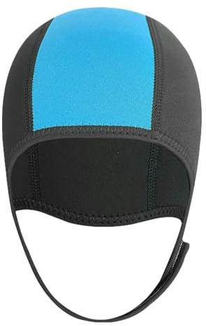 Gorros de natación para hombre - Gorro de baño térmico de neopreno de 2,5 mm | Gorro de baño térmico con correa autoadhesiva, gorro de baño ajustable para hombres y mujeres