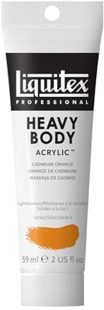 Liquitex Professional Heavy Body Acrylic Paint, Cadmium Orange, 59 ml Tube