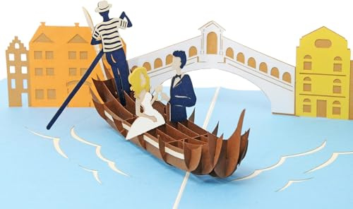 Favour Pop Up® - biglietto di nozze 3D. Una delicata opera d'arte che si dispiega quando viene aperta come coppia di sposi a Venezia. TW042