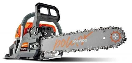 Daewoo Motosierra DACS4516 - Motor Gasolina 2 Tiempos 45 cc, Espada de 16, Potencia 2.3 HP, Peso 6 kg, Depósito 550 ml, Incluye Accesorios 700.142