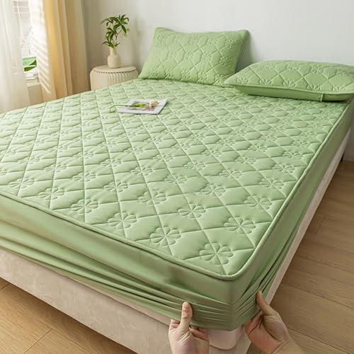 LSZHBSL Wasserdichtes spannbettlaken 90 x 200 + 30 cm wasserdichter matratzenschoner Atmungsaktiv Schutz Bettlaken geräuschlos maschinenwaschbar Spannbetttuch Geeignet für 30cm Matratze