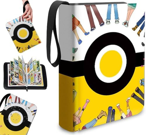 XTAIQD Trading Card Binder,4 Pocket 50 Pages 400 Cards Capacity, Trading Card Albums,Waterproof PU Leather Card Binder,It is the Gift for Boys Girls