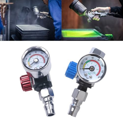 XuQiZZpp 1/4” Air Regulator Convenient Gun-Air Compressor Regulator for/Gauge Pneumatic Tools 0 to 140 for Air