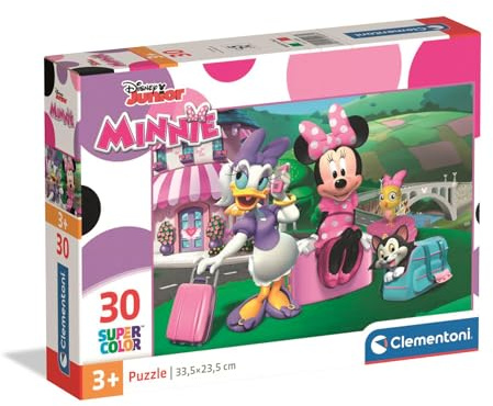 Clementoni - Puzzle per Bambini 30 Pezzi Supercolor, per Bambini 3+ Anni, Illustrazione Disney Minnie, Idea Regalo, Made in Italy, 33,5x23,5 cm, 20287