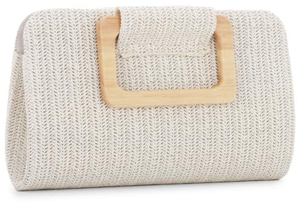 Jywmsc Bolso de paja Bolsos para Mujeres Bolso de Playa de Verano Tejido de Noche Bolsos de asa Superior para Vacaciones
