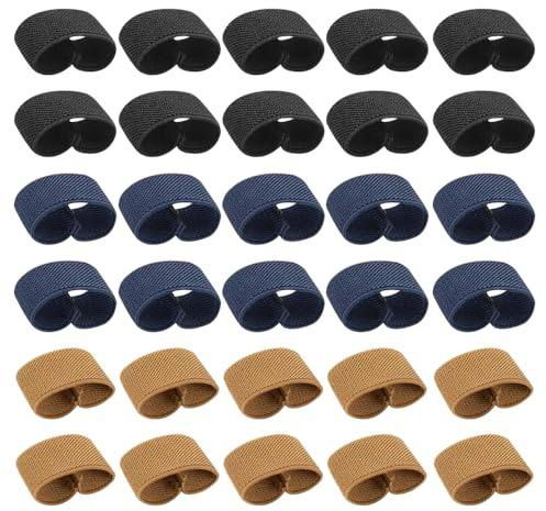 TRKETK 30 Piezas Trabillas de Cinturón Elásticas Anillos para Cinturón de Senderismo Soportes para Correa de Mochila Multicolor para Asegurar Cinturones Mochilas Eslingas