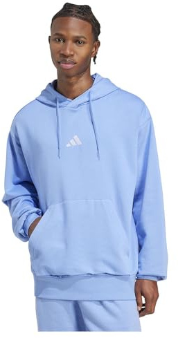 Adidas Essentials Feelcozy Felpa con Cappuccio Uomo Blu - Cotone Taglia: L