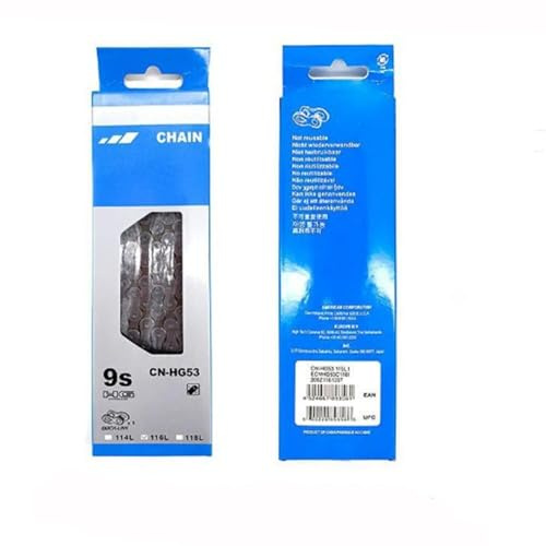 Fahrradkette, HG53 9 Fach Fahrrad Kette 116 Glieder, Fahrradkette Set für MTB/Road/E-Bike