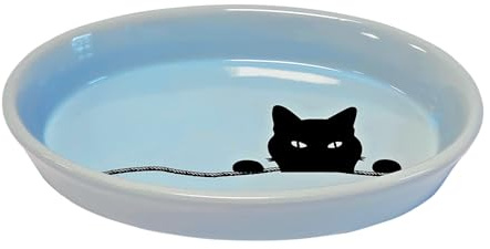 Nobby Katzen Keramik Schale oval Wilson hellblau 17 X 11 X 2,5 cm, 120 ml