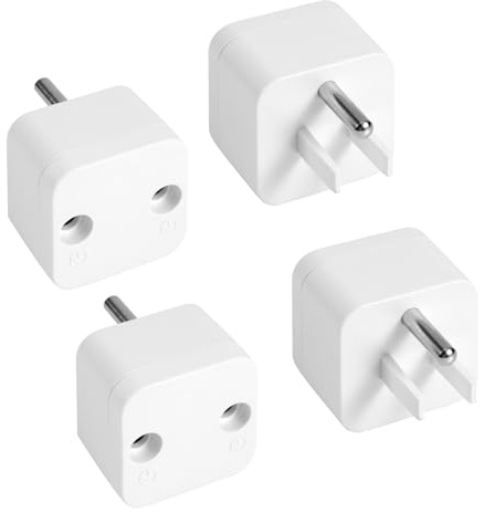 8pcs Grounding Plug Adapters, Earthing Splitter ABS Copper Safety Ground Adapter for Grounding Mat Sheet Wristband Pillowcase Durable Earth Socket Port Compatible with US Type B Outlet (White)