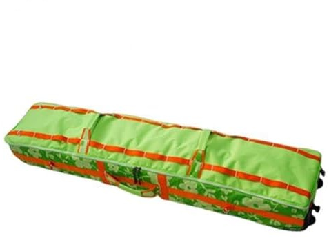 pistro Borsa da sci con ruote per viaggi aerei, borsa da snowboard resistente con ruote e custodia per attrezzature sportive invernali, comoda custodia per il trasporto, verde 145 x 32 x 20 cm