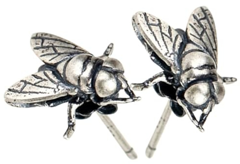 LIFKICH Boucles d'oreilles en métal pour femmes, forme mouche, style punk délicat, augmentation de la durée de vie, 1 paire, idéales pour cérémonie et remise de diplômes