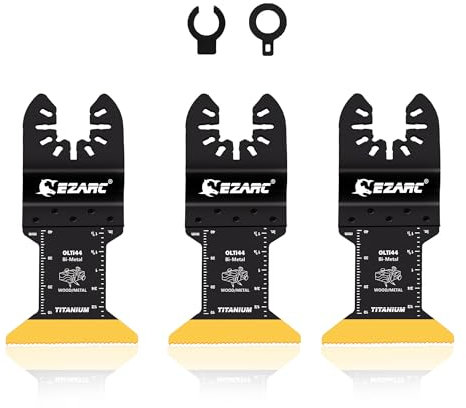 EZARC Titanio Lame Utensile Multifunzione 3 Pezzi, Accessori per Utensili Oscillanti Multitool per Metallo, Legno, Plastica