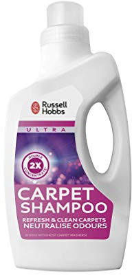 Russell Hobbs RHSMP103AB Double Concentrated 1L Carpet Shampoo in Alpine Fragrance Solutions, White