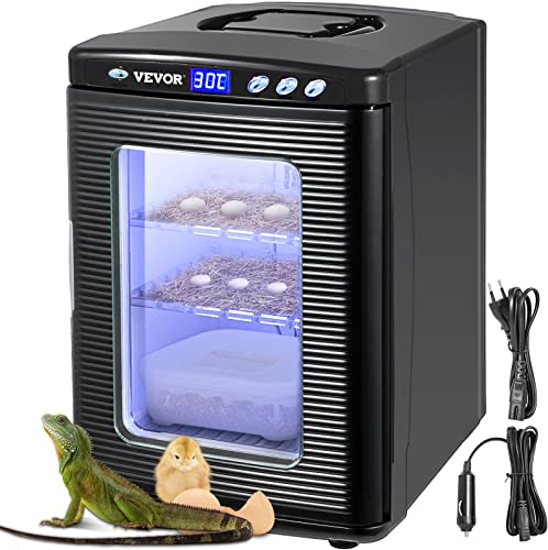 Happybuy Incubatore per Uova per Rettili 25L, Incubatore per Uova per Rettili Neri 5-60 ° C, Espositore per Riscaldamento, Scientifico per Piccoli Rettil, Incubatrice per Uova Automatica, Nero