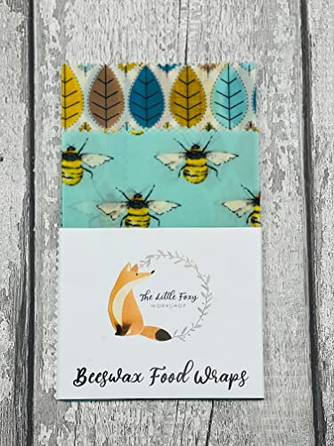Natural Reusable Beeswax Food Wraps - Size Large (30x30, 30x30 cm) -Set of 2 Sheets Beeswax Wraps