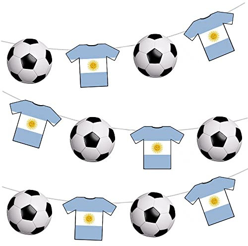 AK Giftshop Argentina Football Bunting Party Decorations World Cup Flags - 12pcs / 2.5m Ribbon
