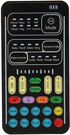 Live Sound Card Voice Changer, Portable Mini Voice Disguiser Device with 8 Sound Effects, Handheld Mini Sound Card I9 for Mobile Phone PC Laptop