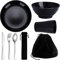 Kyraton Camping Utensils - Mess Kit for Travel, Picnic, Outdoor, Gear Include Knife, Spoon, Fork Cutlery Set, Cup, Bowl, Plate, Camping Essentials for 1