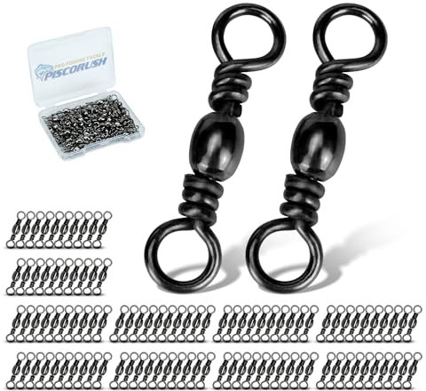 Piscorush 50/100stk Angelwirbel Wirbel Angeln Tönnchenwirbel Angelzubehör Wirbel Set Extra Stark zum Raubfischangeln auf Hecht #16-#6/0 (Größe #4_30kg, 100er Pack)