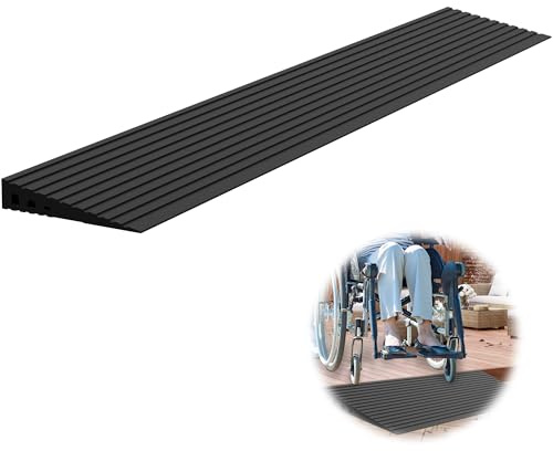 Nuvium 1 Rise Rubber Threshold Ramp for Doorways, Wheelchair Ramp