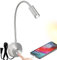 WisHomee Dimmbare Leselampe Wandleuchte mit USB Ladeanschluss, LED Plug-in Wandmontage, Nachttisch Wand Montiert Lampe, Flexible Wandleuchte, Nickel Fertig
