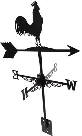 Toyvian Girouette Décorative Forme de Coq Indicateur de Direction Vent pour Jardin Outil Météorologique Durable et pour Aménagement Extérieur