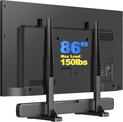 XINLEI Soporte universal de TV grande para la mayoría de televisores de pantalla plana y curvada de 24 a 86 pulgadas, base robusta de TV, soporta hasta 68 kg, máx. VESA 800 x 600 mm, para salón ML3286