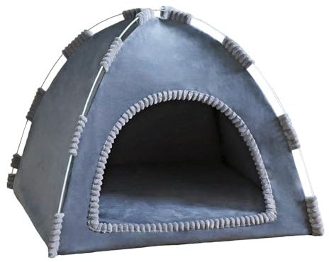 Tente De Lit pour Chien | Caverne d Abri en Peluche Matelassé et Chaud,Niche Portable pour Chien | pour Les Animaux De Compagnie Lapins Chiot Hiver Temps Froid Sommeil