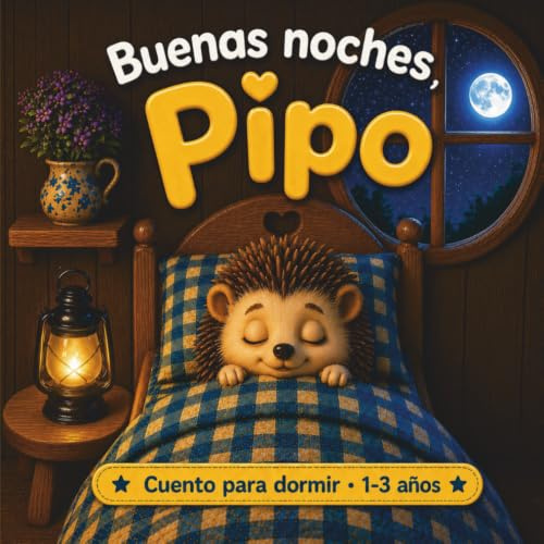 Buenas noches, Pipo: Cuento corto ilustrado con Pipo el erizo para dormir bebés y niños de 1 a 3 años - Una historia rítmica y relajante que ayuda a ... animales de la granja (Aprendemos con Pipo)
