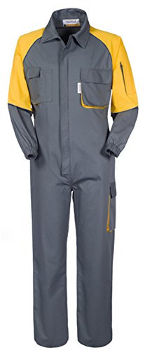 take time/lancelot Tuta da Lavoro con Colletto Grigia E Gialla Gabardine Peso 245 G A43007 (L)