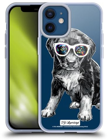 Head Case Designs Officially Licensed P.D. Moreno Puppy Black And White Dogs Gel Case [Military Grade Protection] Compatible with Apple iPhone 12 Mini and Compatible with MagSafe