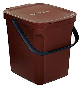 Denox DEN119 Cubo orgánico 10 litros, Marrón, 235x265x285 mm