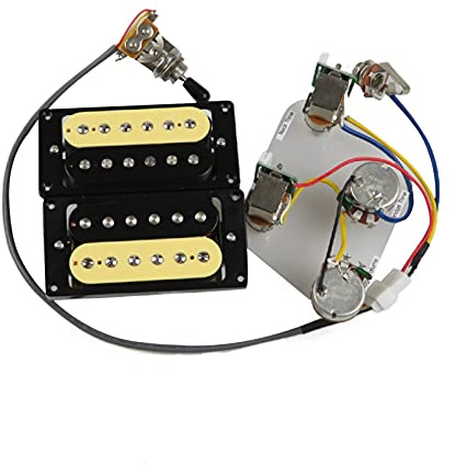 Elektrisk gitarr pickup Gitarr Pickups Humbucker Pickups Neck Och Bridge Pickup 4c Wiring Harness Push-Pull Single Cut Set För Gibson Epiphone Guitar (Color : Zebra Black Frame)
