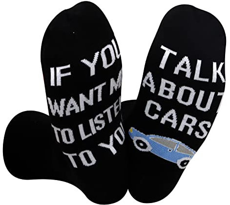 JTOUK Car Racing Gift Race Car Fan Gift If You Want Me To Listen To You Talk About Cars Funny Socks For RC Car Racer (Talk About Cars EU)