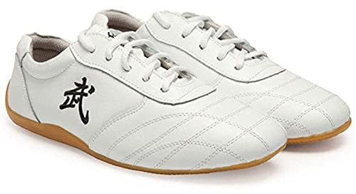 Taekwondo skor, ventilerande halkfria Taekwondo Kung Fu Taichi lätta skor för män och kvinnor (färg: vit, storlek: 35 EU)