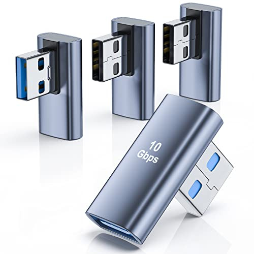 DuHeSin 4 Pack USB 3.1 90 Degree Adapter,【2 * Left Angle】&【2 * Right Angle】