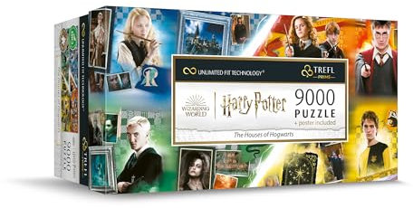 Trefl Prime - Puzzle UFT: Harry Potter, The Houses of Hogwarts - 9000 Teile, Großes Spiel, Dickster Karton, Bio, EKO, Unterhaltung für Erwachsene und Kinder ab 12 Jahren
