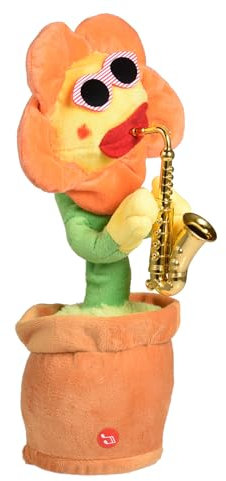 30cm Singing Sunflower Singing Flower Dancing Cactus Dancing Music Plush Sunflower Toy Mobile Function Funny 80 Songs With Lights Speaking Interactive Toy Birthday For Kids