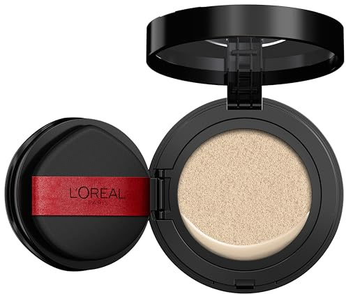 L'Oréal Paris, Infaillible Fresh Wear Cushion Foundation, 24H Halt mit atmungsaktiver flüssiger Formel, schwerelose Deckkraft, natürliches Finish, inklusive Applikator und Spiegel, Farbe N100, 11g