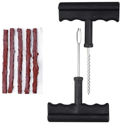 TUOKLNC 5/100 st däckreparationsremsor, slanglös tätningsremsa för däckpunktering, nödfix, universell gummiremsa pluggsats för bil motorcykel cykel (gul)