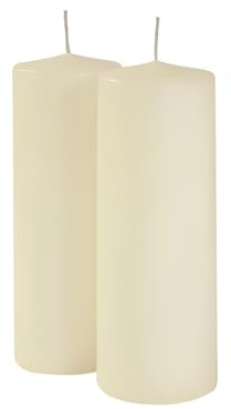 Cereria di Giorgio - 2 Candele Cero - Diametro 7 cm Altezza 20 cm - Colore Avorio - Durata 110 Ore - Non profumate