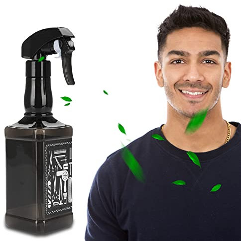 Sonew 500 ml Plastic Spray Bottle, Hairdressing Sprayer Salon Barber Barber Hairstyling Sprayer Hair Tools Flower Planting Tool(Black)