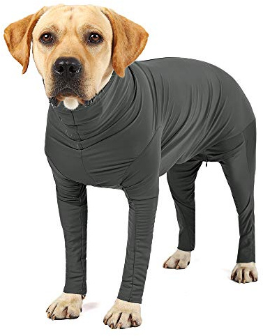 Etdane Recovery Suit for Dogs Surgery Suit Female Spay Dog Surgical Recovery Suit Male Dog Onesie for Surgery Female Anti Licking Wounds Dog Shedding Suit Grey/Small