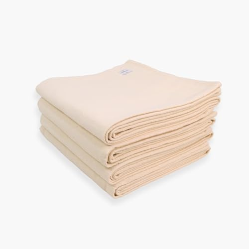 Yogikuti Iyengar Cotton Yoga Blanket Set of Four, White, 100% Cotton, L 203cm x W 153cm, 4 count, Yoga Blanket