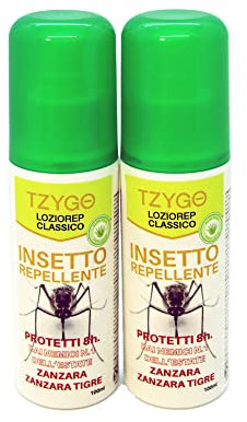 Loziorep Classico | Lozione Repellente Protegge Tutta La Famiglia da Zanzare, Zanzare Tigre | Protezione Insetto Repellente per Mani e Corpo | Lozione per Il Corpo | 2 Flaconi spray da 100ml
