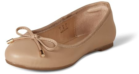 Amazon Essentials Women's Billie Ballet Flats, Beige, 5.5 UK