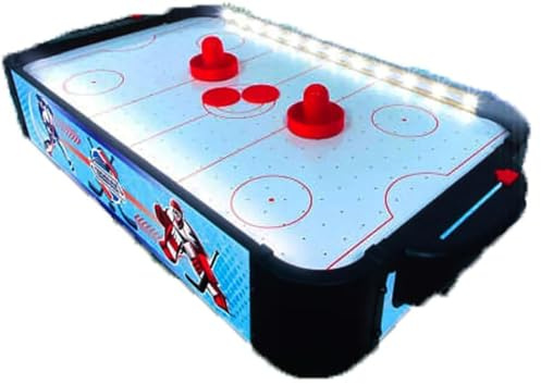 Fizporium LED Air Hockey Set, Tabletop Air Hockey, Electronic Air Hockey Table Game, Hockey Game with LED Lighting and Blower