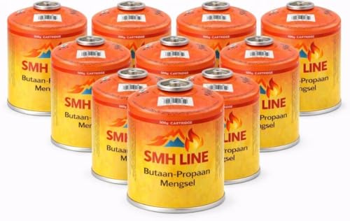 SMH LINE® 2 x 500 g butan skruvpatron universalgänga 7/16 gaspatroner ventilpatron EN 417 gänga ventil bunsbrännare propan mix campingkök gasspis gasvärme lödbrännare
